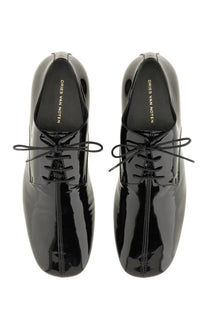 Dries Van Noten Men's Shiny Leather Lace up Shoe Black