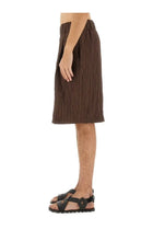 Dries Van Noten Men's Short Pleated Brown, view 4