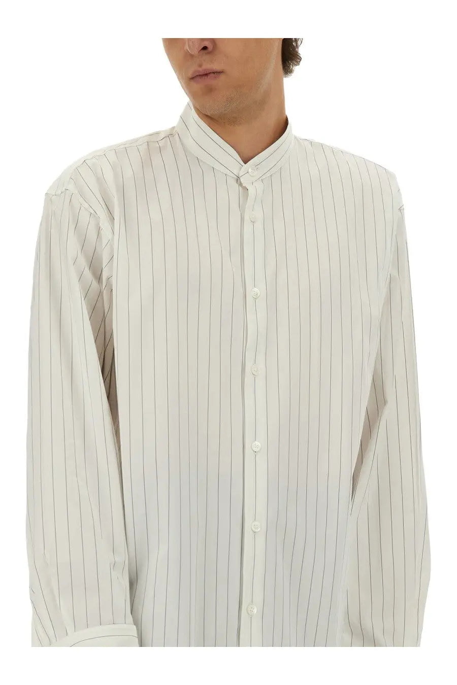 Dries Van Noten Men's Striped Shirt White, view 4