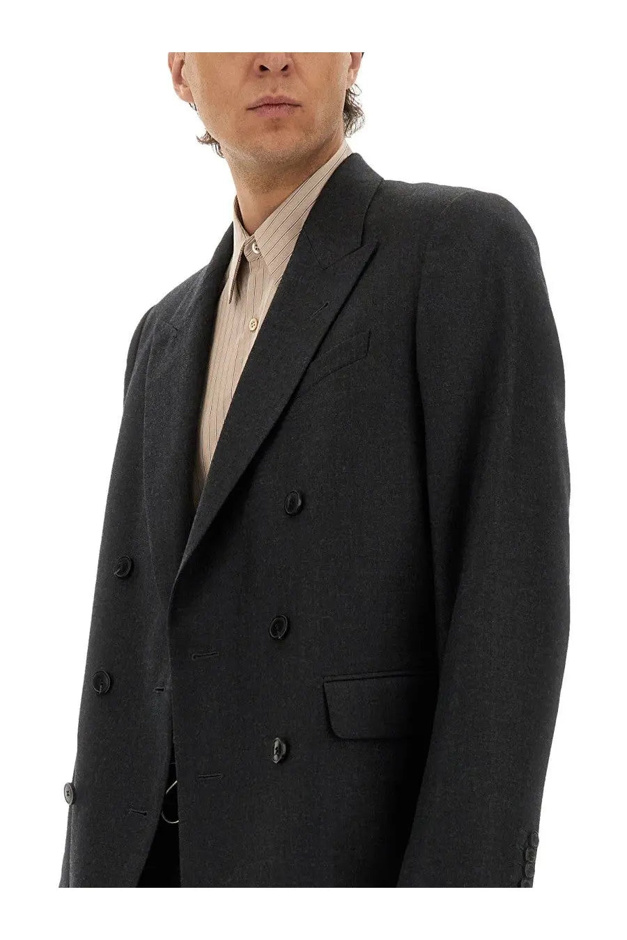 Dries Van Noten Men's Wool Jacket Grey, view 4