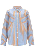 Dries Van Noten Women's Striped Shirt Blue