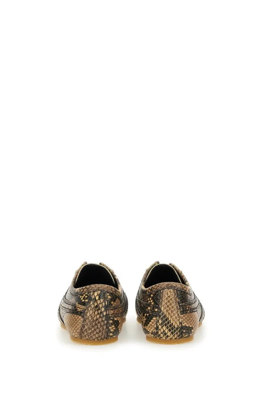 Brown and black snake skin patterned leather loafers for women by dries van noten multicolor sneaker style