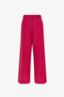 Bright fuchsia satin wide-leg tailored trousers with matching belt by dries van noten women’s penn satin trousers pink