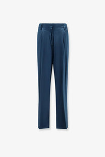 Dries Van Noten Women's Portias Satin Trousers Blue
