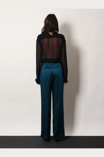 Dries Van Noten Women's Portias Satin Trousers Blue