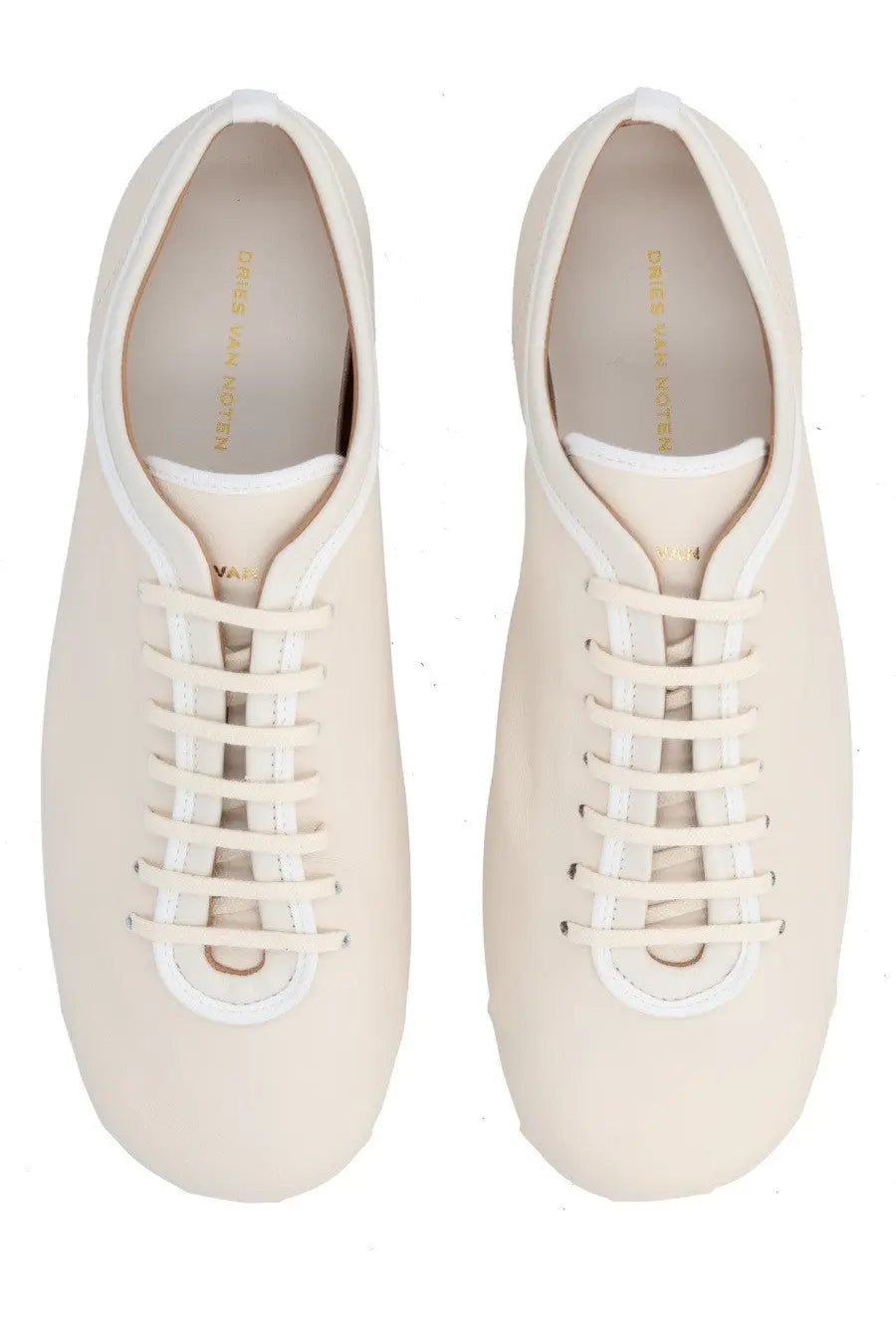 Dries Van Noten Women's Leather Sneaker Ballet Flats White, view 5