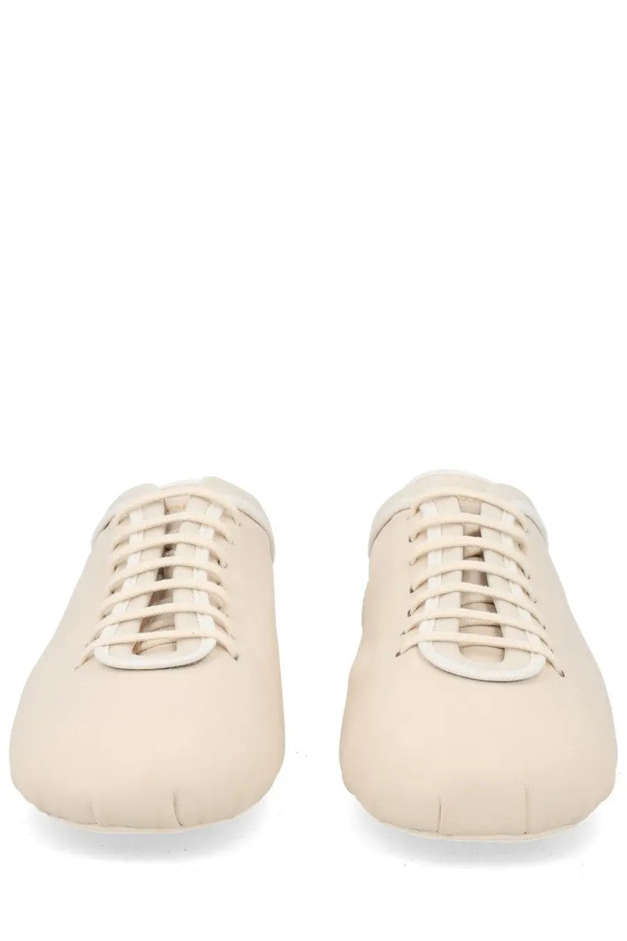 Dries Van Noten Women's Leather Sneaker Ballet Flats White, view 3