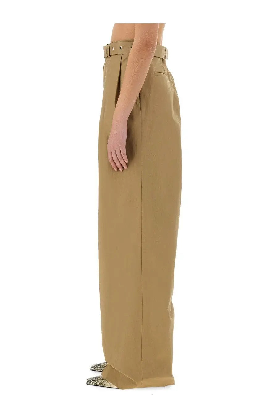 Dries Van Noten Women's Wide Leg Pants Beige, view 4