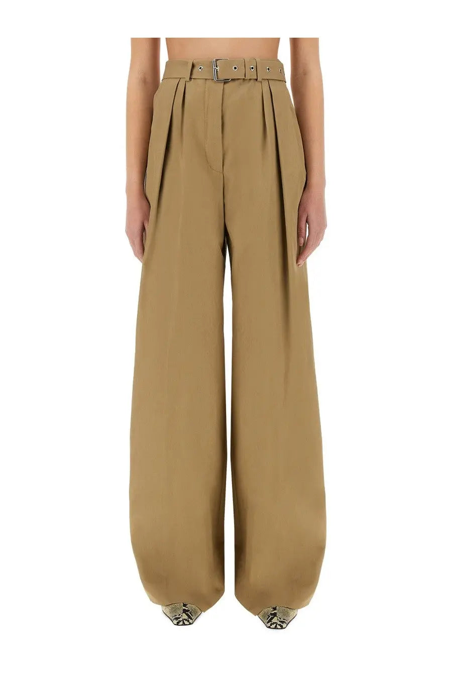 Dries Van Noten Women's Wide Leg Pants Beige