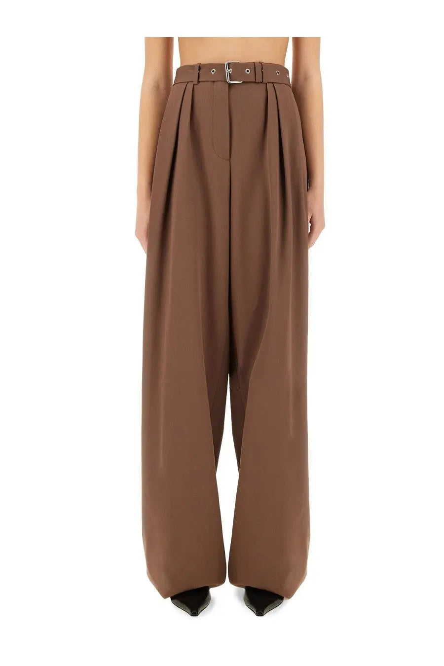 Dries Van Noten Women's Wide Leg Pants Brown