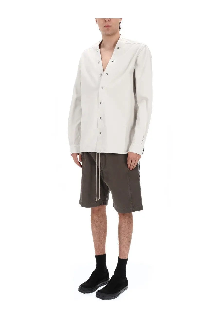 Drkshdw men’s camicia larry white off-white long-sleeved button-up shirt with subtle star-shaped embellishments