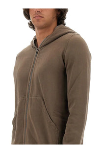 Drkshdw men’s gimp sweatshirt beige featuring a sleek olive-green zip-up hoodie with minimalist design and subtle stitching