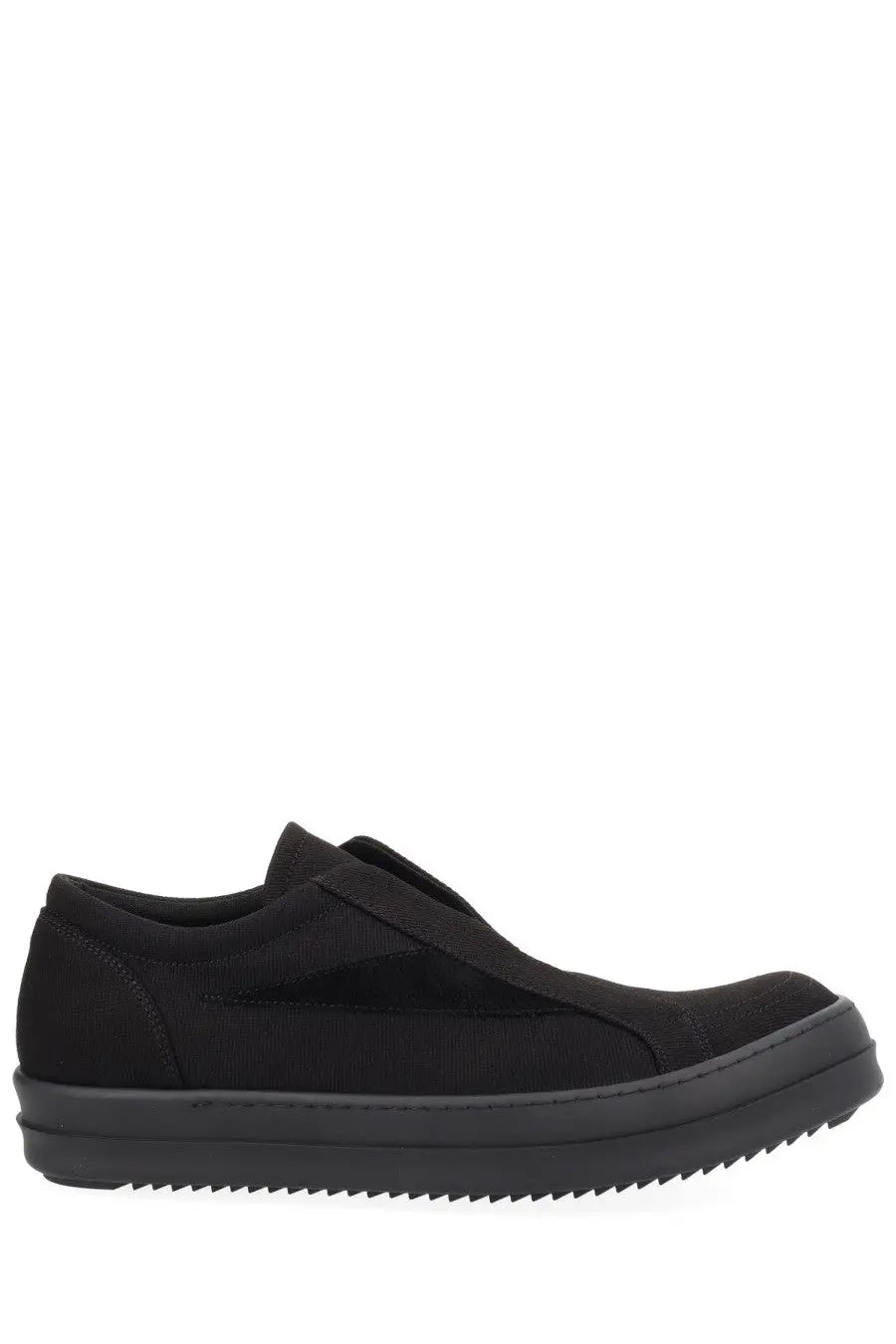 Drkshdw men’s laceless vintage sneaks sneaker black with canvas upper and rubber sole slip-on design