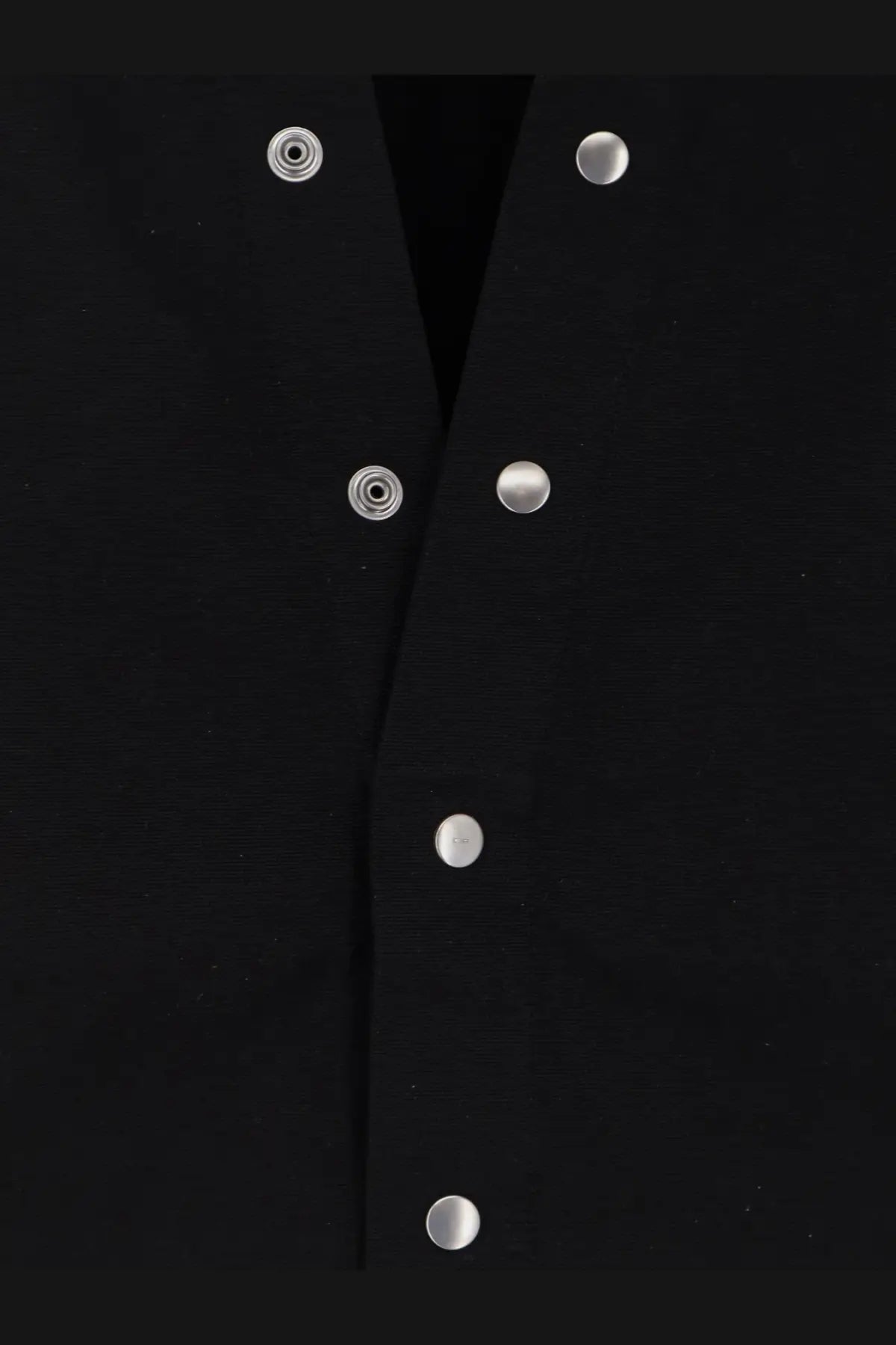 Drkshdw men’s larry cotton black button-up shirt with silver-toned circular buttons and a classic fit