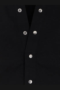 Drkshdw men’s larry cotton black button-up shirt with silver-toned circular buttons and a classic fit