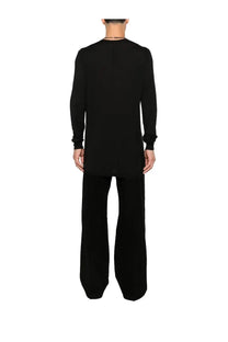 Drkshdw men’s black long sleeved shirt with relaxed fit and ribbed cuffs in soft comfortable fabric