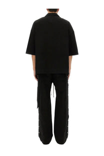 Drkshdw men’s magnum tommy shirt black oversized short-sleeved with relaxed fit and subtle texture
