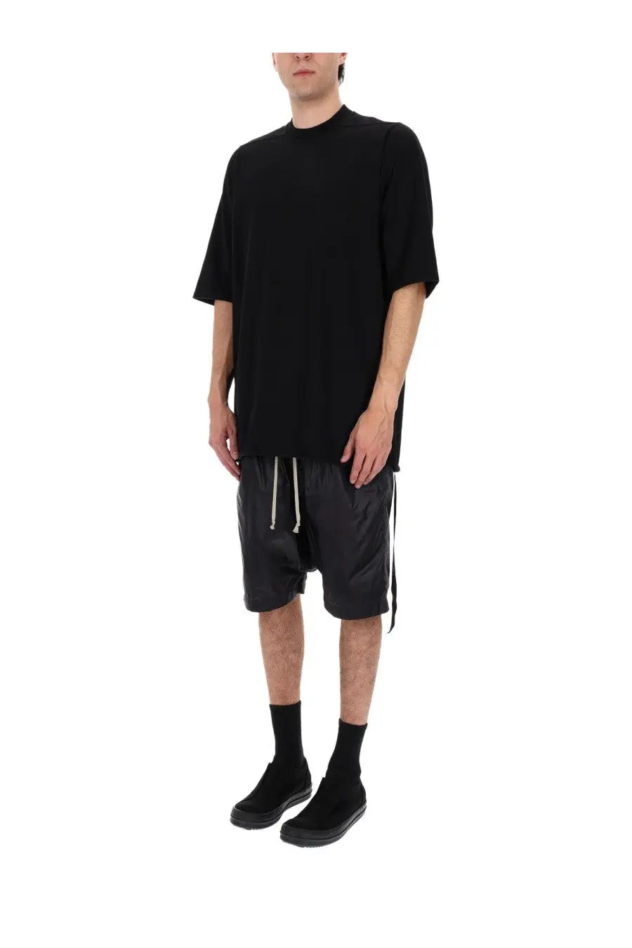 Drkshdw men’s shirt jumbo black oversized black short-sleeved t-shirt with high neckline and relaxed fit