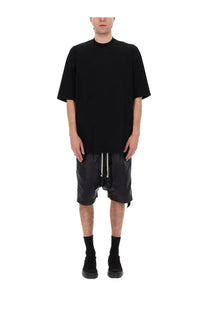 Drkshdw men’s black oversized short-sleeved t-shirt with relaxed fit and ribbed crew neckline