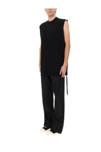 Drkshdw men’s tarp shirt black sleeveless top with relaxed fit and asymmetrical hemline in soft fabric