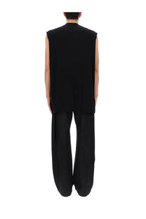 Drkshdw men’s tarp shirt black sleeveless top with relaxed oversized fit and raw-cut armholes