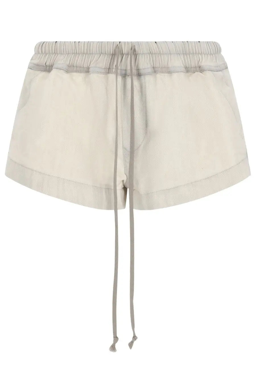 Drkshdw women’s denim shorts white cream lightweight with elastic waistband and matching drawstring