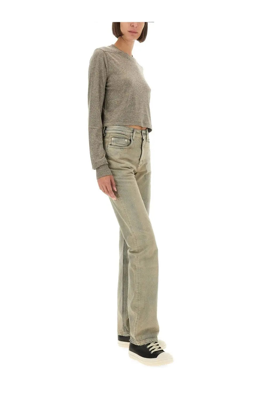 DRKSHDW Women's Shirt LS Cropped Small Level Grey, view 2