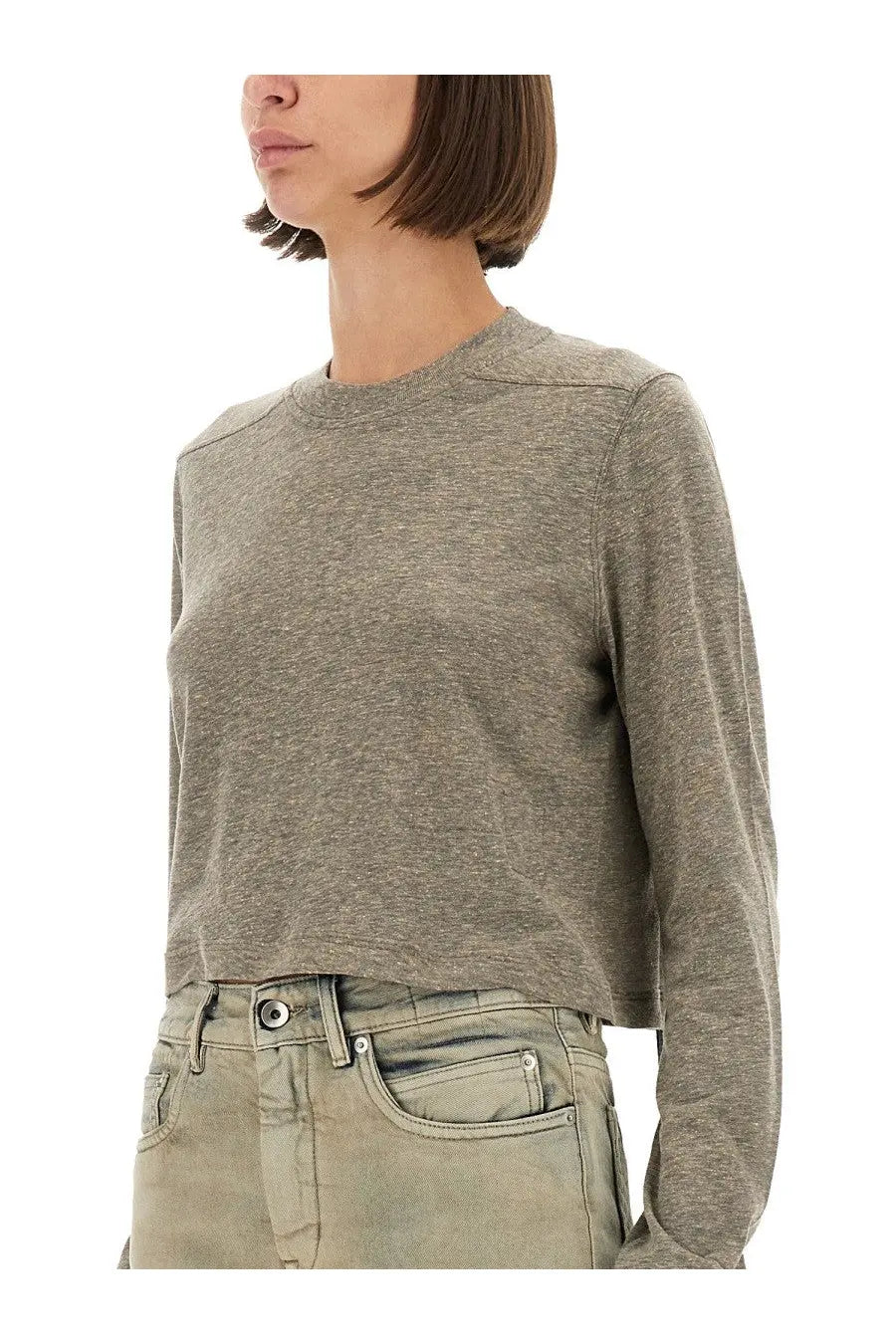 DRKSHDW Women's Shirt LS Cropped Small Level Grey, view 4