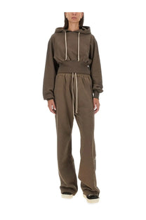 Olive green cropped hoodie and matching drawstring pants set from drkshdw womens tatlin sweatshirt beige collection