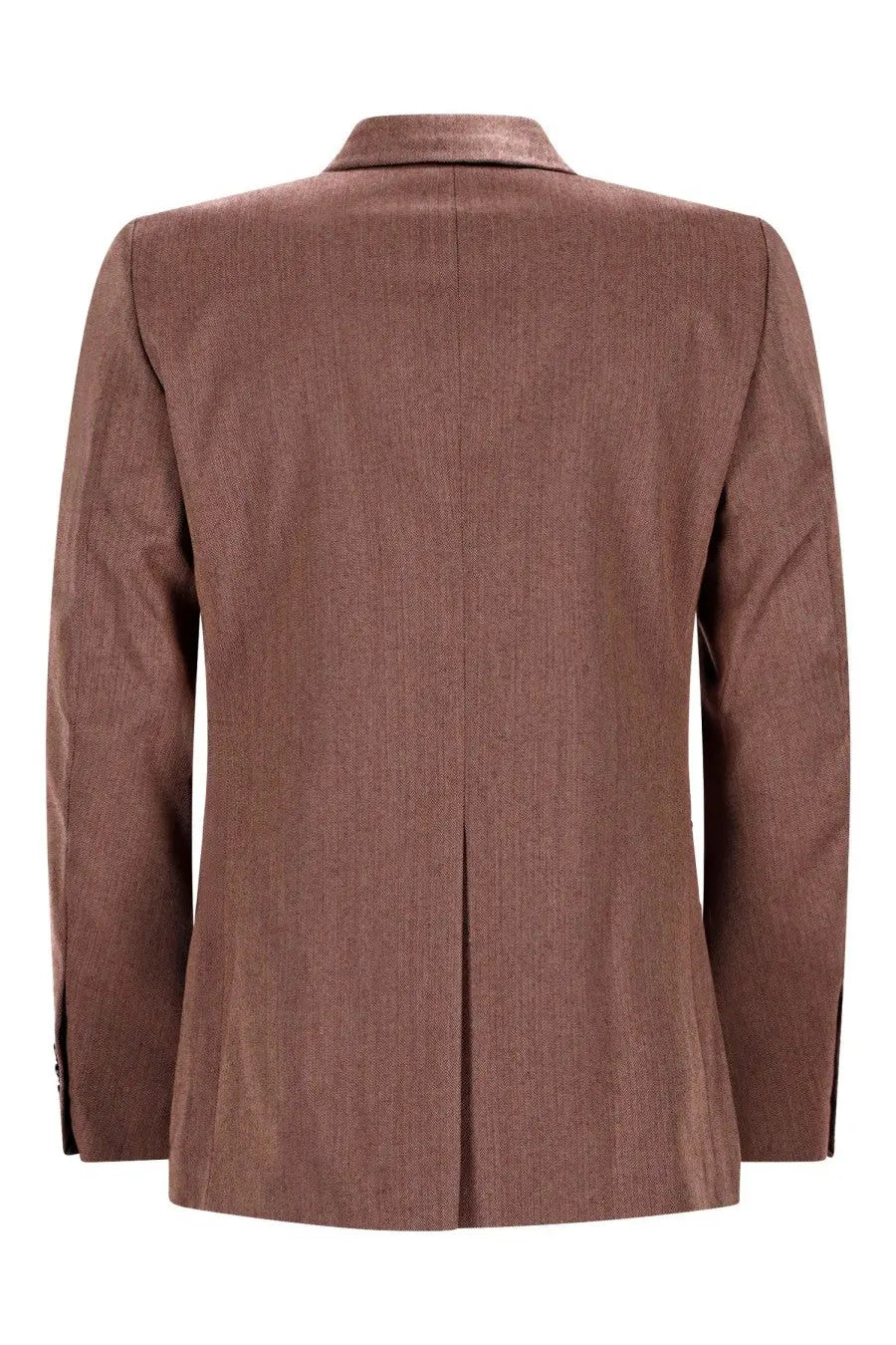 A tailored brown blazer with subtle textured weave and notched lapel from Drôle de Monsieur men’s Giacca Doppiopetto Brown