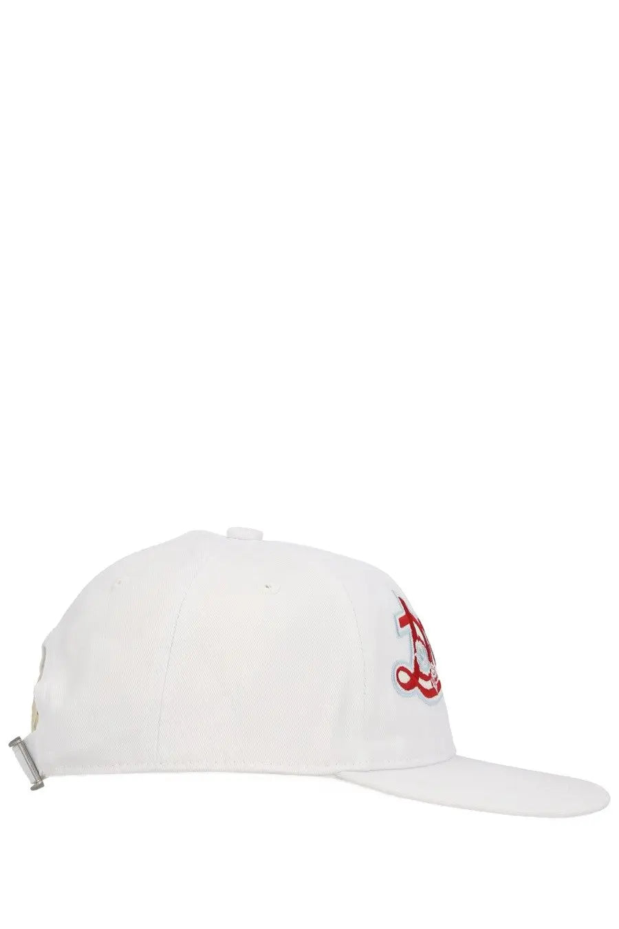 White drôle de monsieur men’s le casquette baseball cap with red embroidered logo on the side