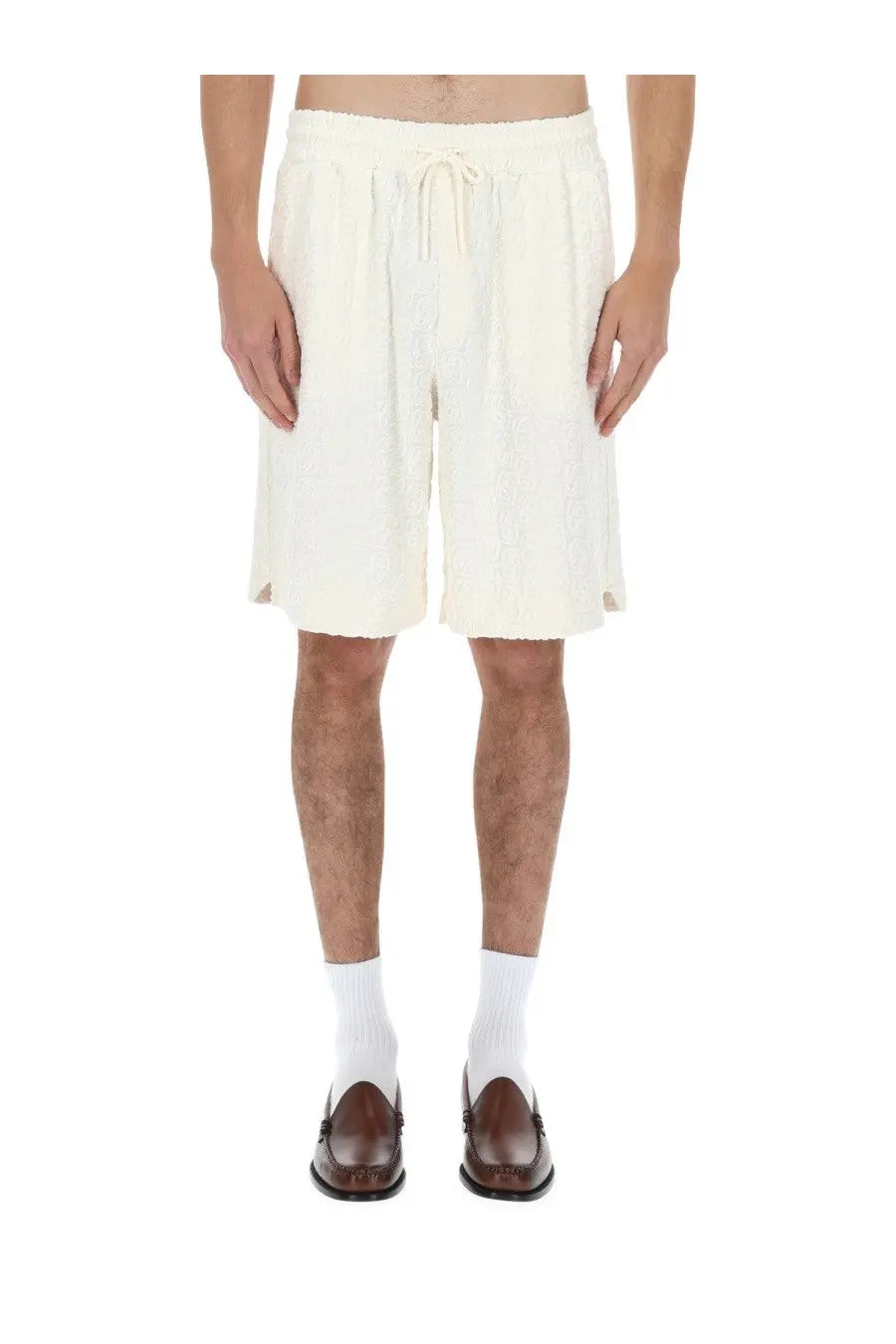 Drôle de Monsieur Men's Monogramme Shorts White, view 6