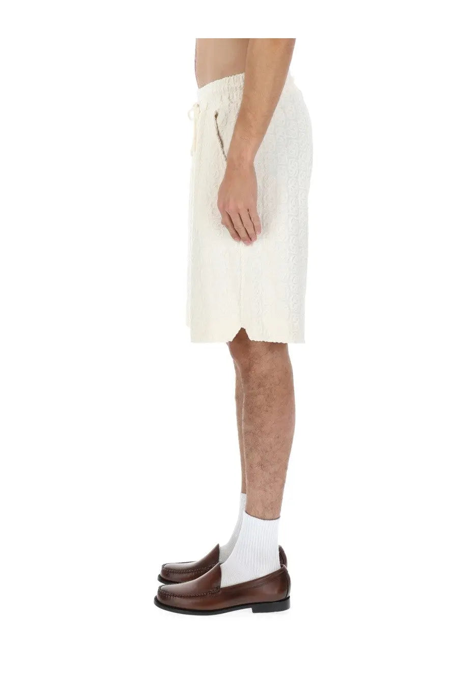 Drôle de Monsieur Men's Monogramme Shorts White, view 4