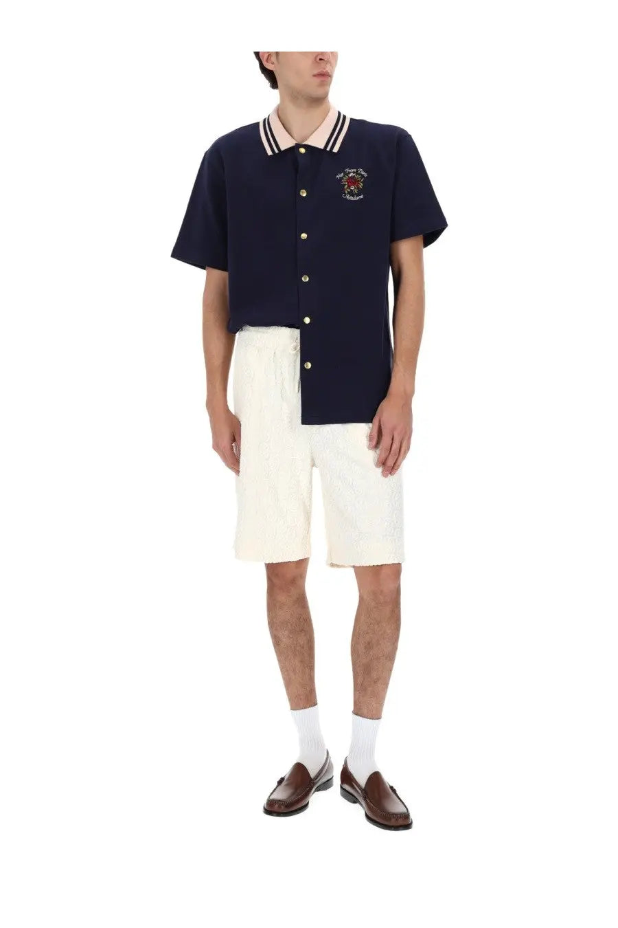 Drôle de Monsieur Men's Monogramme Shorts White, view 2
