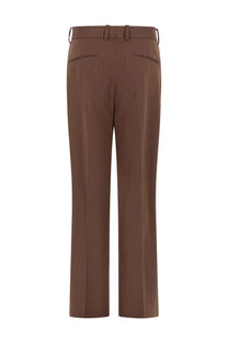 Brown straight-leg drôle de monsieur men’s pants golfeur chevrons with sleek tailored fit and subtle front pockets