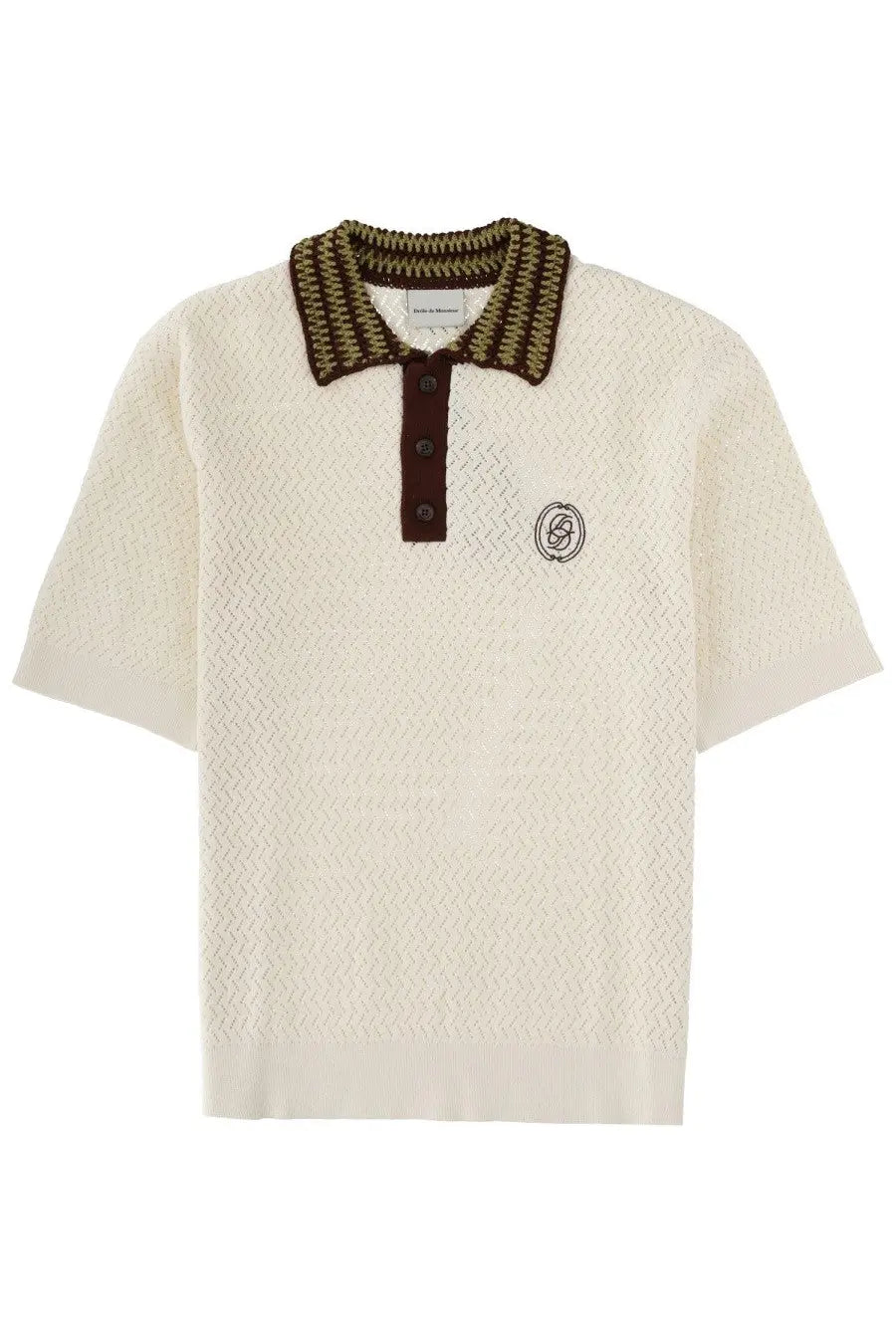 Drôle de Monsieur Men's Polo Maille Journé Miroir White