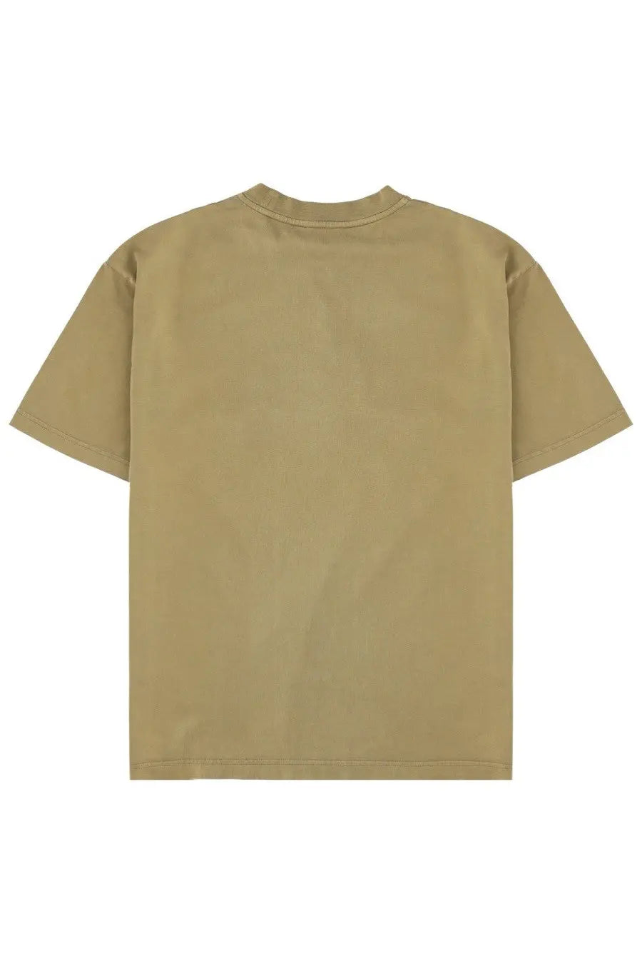 Beige short-sleeved crew neck t-shirt with ajouré detailing by drôle de monsieur in brown fabric
