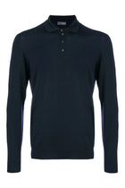 Drumohr Men's Wool Merino Polo Blue