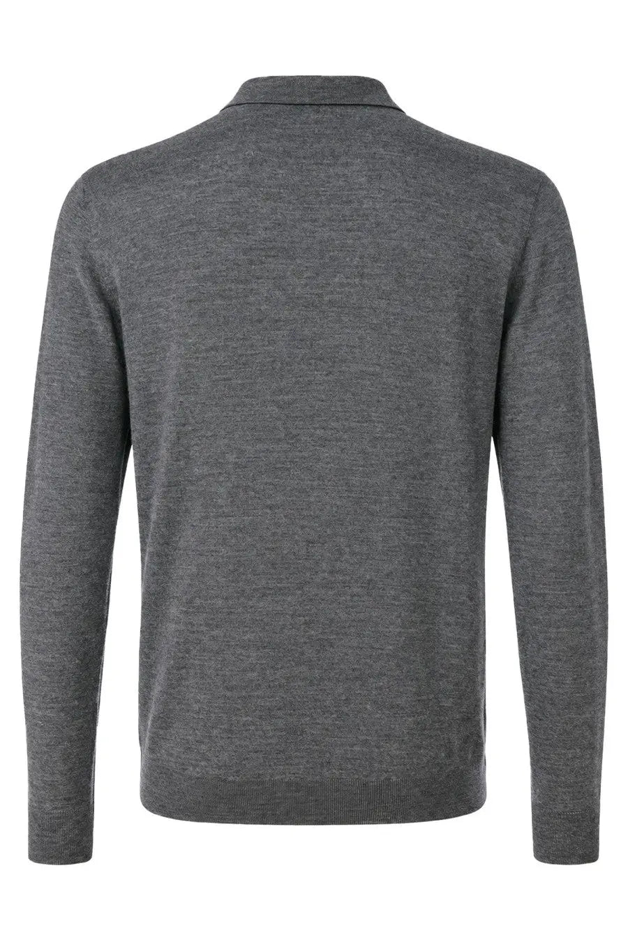 Drumohr Men's Wool Merino Polo Grey, view 2