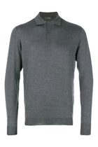 Drumohr Men's Wool Merino Polo Grey