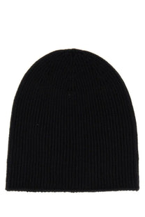 Dsquared2 men’s black ribbed knit beanie hat made from warm durable fabric ideal for cold weather