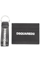 Dsquared2 Men's Card Holder and Keychain Gift Set Black