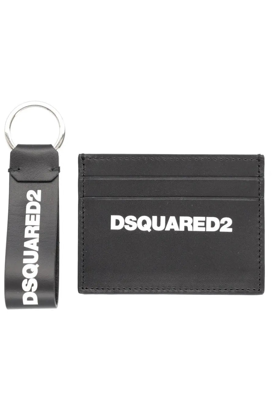 Dsquared2 Men's Card Holder and Keychain Gift Set Black