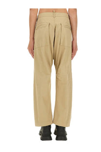 Beige dsquared2 men’s cargo pants shown from the back with wide-leg cut two back pockets and minimalist design