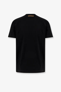 Dsquared2 men’s cool fit black cotton t-shirt featuring an orange logo at the neckline