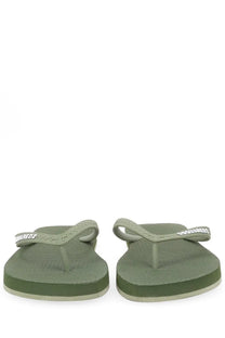 Dsquared2 men’s olive green flip flop slippers with braided straps and textured rubber sole