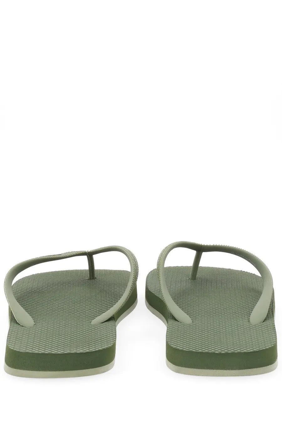 Dsquared2 men’s olive green rubber flip flop slipper with textured sole and matching thong straps