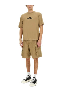 Dsquared2 men’s icon new generation beige short-sleeved t-shirt with black geometric logo on the chest