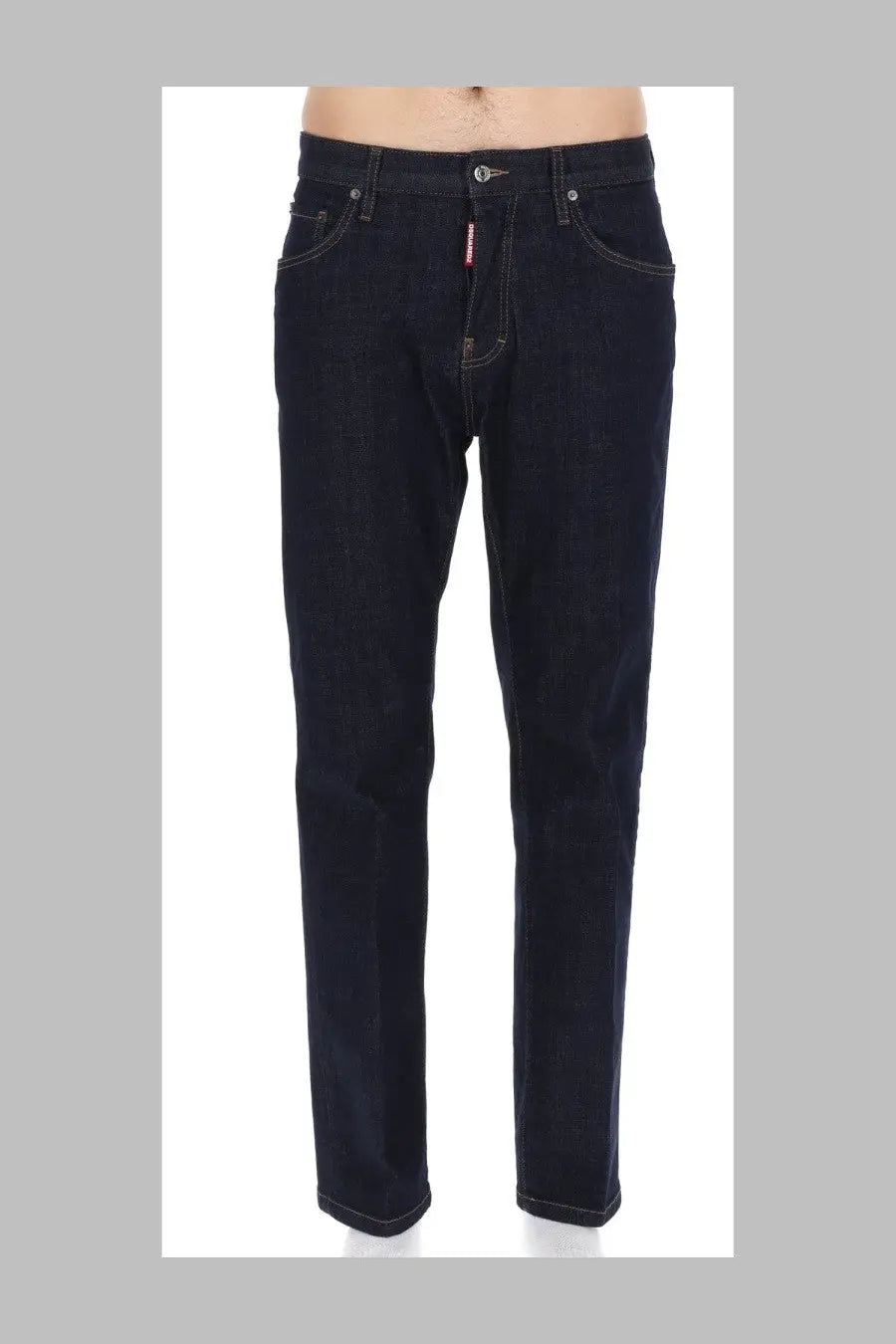 Dsquared2 men’s jeans teddy blue dark indigo denim with classic straight-leg cut and subtle stitching details