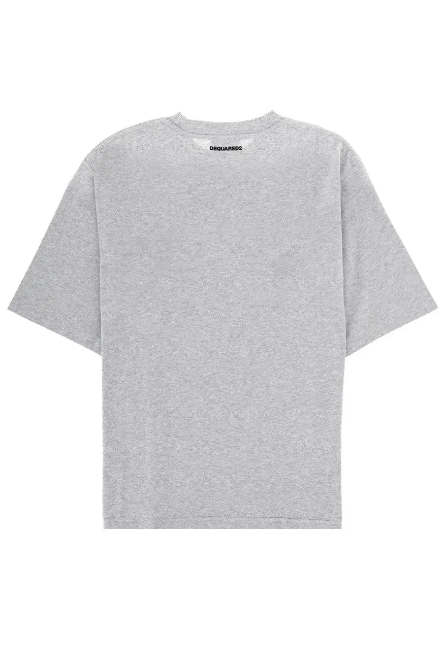 Gray heathered cotton dsquared2 men’s shirt con stampa grey t-shirt with minimalist design and logo at neckline